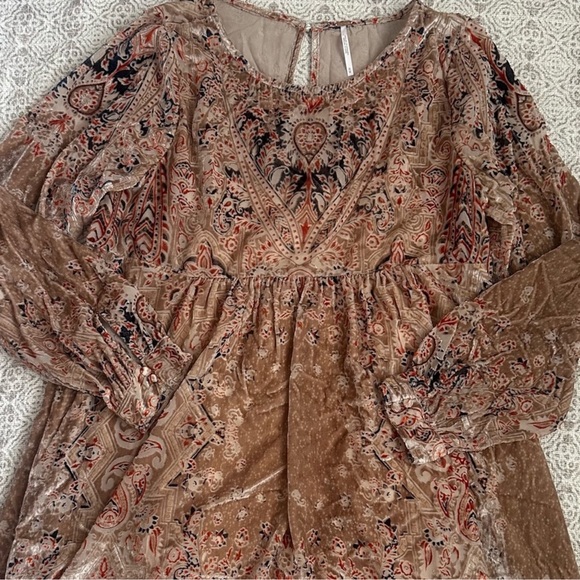 Free People Mirror Mirror Velvet Burnout Mini Dress - Picture 3 of 4